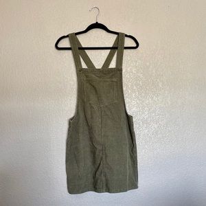 Green Corduroy Overall Dress